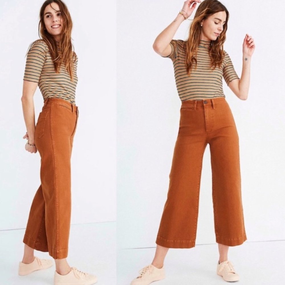 Madewell Emmett Wideleg Crop Burnt Orange Size 24